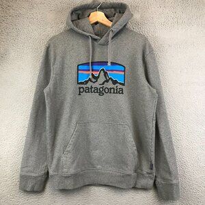 Patagonia Hoodie Mens M‎ Gray Logo Uprisal Hoody Sweatshirt